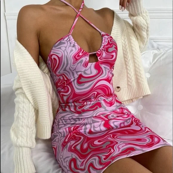 sachin and babi light blue dress SHEIN Priv Women's Summer Halter Waist Pleated Mini Pink Dress. Brunch  Dress. Perfect For Back To School Season, Concert Dresses, Beach Women  Clothing for Sale Australia| New Collection Online| SHEIN Australia